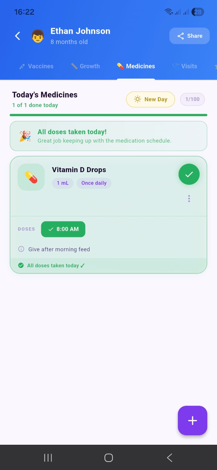 VitalSign doctor visit screen