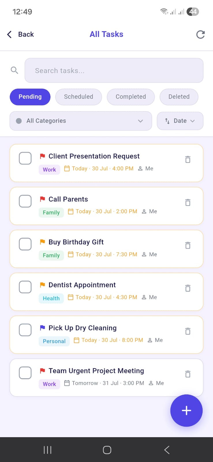 Zimma pending tasks